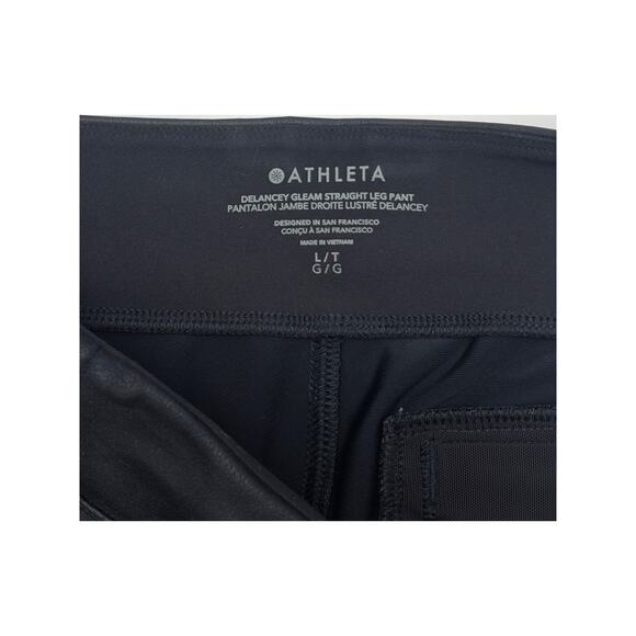 Athleta Delancey Gleam Straight Leg Pants sz L/T sleek athleisure commuter style - Picture 4 of 5